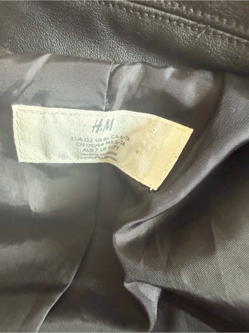 H&M leather bomber jacket size 6-7 - Picture 5 of 7